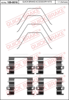 Комплектующие колодок дискового тормоза QUICK BRAKE 109-0016