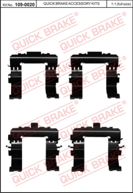 Комплектующие, колодки дискового тормоза QUICK BRAKE 109-0020