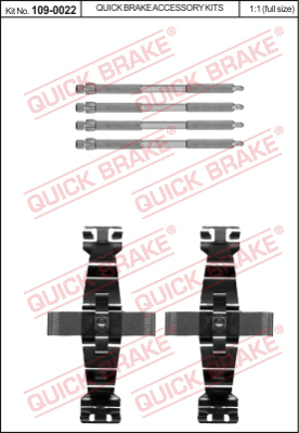 Комплект монтажный тормозных колодок QUICK BRAKE 109-0022