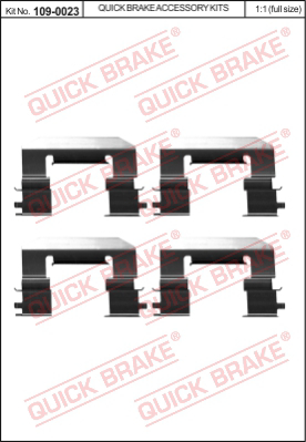 Комплект монтажный тормозных колодок QUICK BRAKE 109-0023