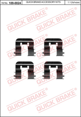 Комплект монтажный тормозных колодок QUICK BRAKE 109-0024
