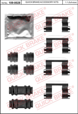 Комплектующие, колодки дискового тормоза QUICK BRAKE 109-0028