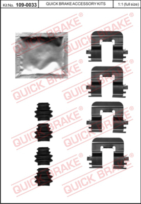 109-0033 QUICK BRAKE Комплектующие, колодки дискового тормоза