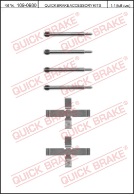 109-0980 QUICK BRAKE Комплектующие, колодки дискового тормоза