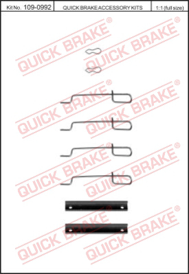 109-0992 QUICK BRAKE Комплектующие, колодки дискового тормоза