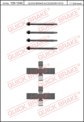 109-1040 QUICK BRAKE Комплект монтажный тормозных колодок