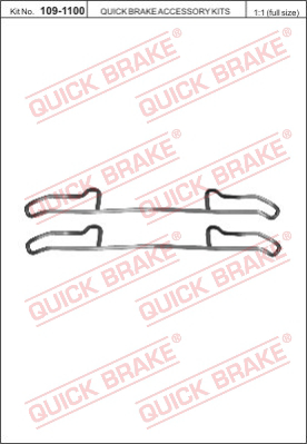 109-1100 QUICK BRAKE Комплектующие, колодки дискового тормоза