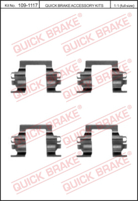Комплектующие колодок дискового тормоза QUICK BRAKE 109-1117