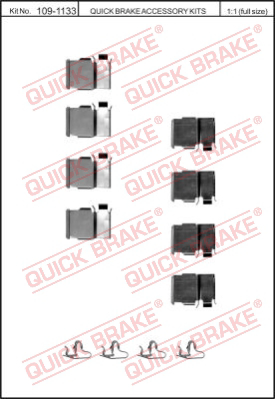 109-1133 QUICK BRAKE Комплектующие, колодки дискового тормоза