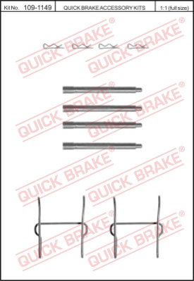 109-1149 QUICK BRAKE Комплектующие, колодки дискового тормоза