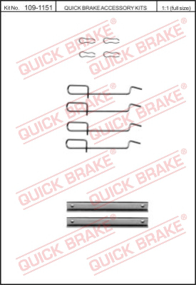 109-1151 QUICK BRAKE Комплектующие, колодки дискового тормоза