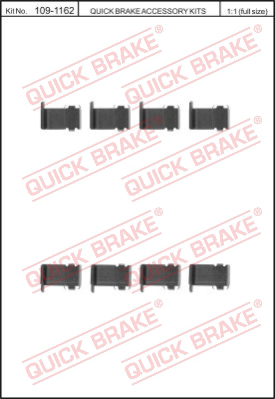 109-1162 QUICK BRAKE Комплектующие, колодки дискового тормоза