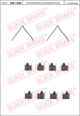 109-1166 QUICK BRAKE Комплектующие, колодки дискового тормоза