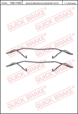 109-1180 QUICK BRAKE Комплектующие, колодки дискового тормоза