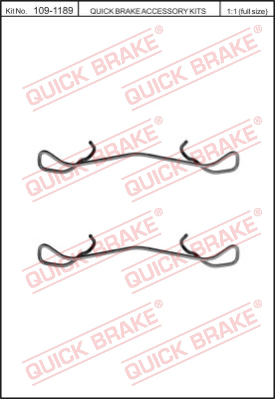 Комплектующие колодок дискового тормоза QUICK BRAKE 109-1189