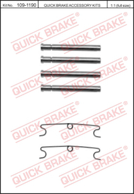 109-1190 QUICK BRAKE Комплект монтажный тормозных колодок