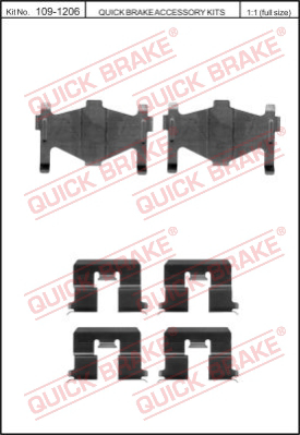 Комплектующие колодок дискового тормоза QUICK BRAKE 109-1206