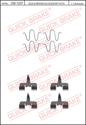 Комплектующие колодок дискового тормоза QUICK BRAKE 109-1207