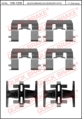 Комплектующие, колодки дискового тормоза QUICK BRAKE 109-1208