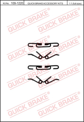 109-1220 QUICK BRAKE Комплектующие, колодки дискового тормоза