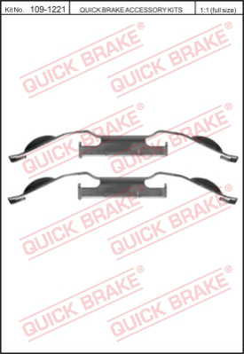 109-1221 QUICK BRAKE Комплект монтажный тормозных колодок