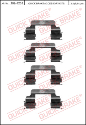 Комплект монтажный тормозных колодок QUICK BRAKE 109-1231