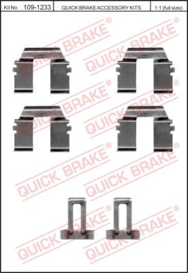 109-1233 QUICK BRAKE Комплектующие, колодки дискового тормоза