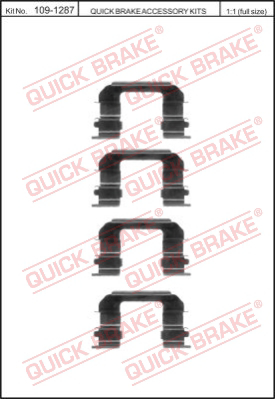 Комплект монтажный тормозных колодок QUICK BRAKE 109-1287