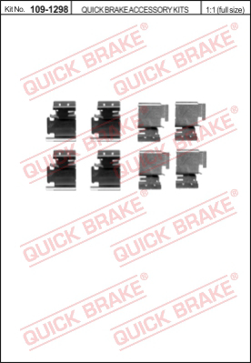 109-1298 QUICK BRAKE Комплектующие, колодки дискового тормоза