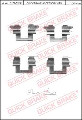 Комплектующие колодок дискового тормоза QUICK BRAKE 109-1608