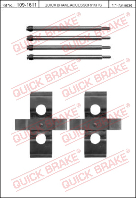 109-1611 QUICK BRAKE Комплектующие, колодки дискового тормоза