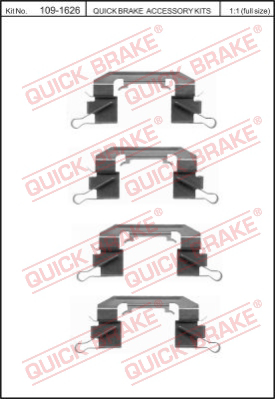 109-1626 QUICK BRAKE Комплектующие, колодки дискового тормоза