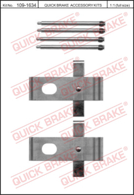 109-1634 QUICK BRAKE Комплектующие, колодки дискового тормоза