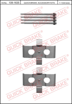 109-1635 QUICK BRAKE Комплект монтажный тормозных колодок