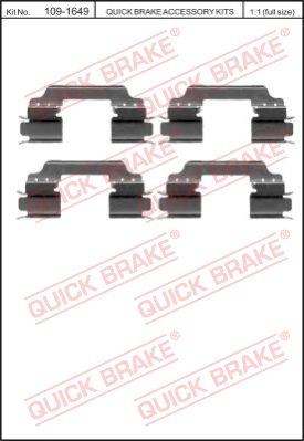 Комплектующие, колодки дискового тормоза QUICK BRAKE 109-1649