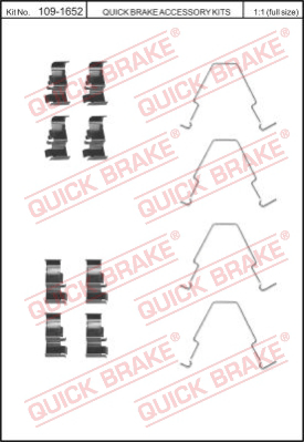 109-1652 QUICK BRAKE Комплектующие, колодки дискового тормоза