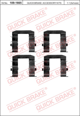 Комплект монтажный тормозных колодок QUICK BRAKE 109-1665
