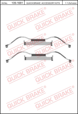 Комплектующие колодок дискового тормоза QUICK BRAKE 109-1681