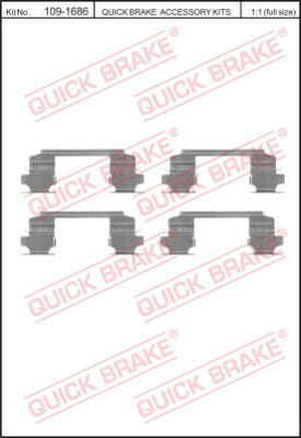 109-1686 QUICK BRAKE Комплектующие, колодки дискового тормоза