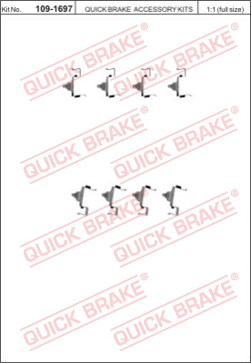 Комплектующие колодок дискового тормоза QUICK BRAKE 109-1697