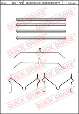 Комплектующие колодок дискового тормоза QUICK BRAKE 109-1701