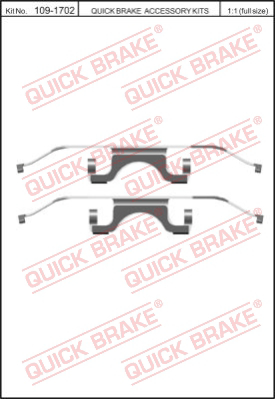 Комплектующие, колодки дискового тормоза QUICK BRAKE 109-1702