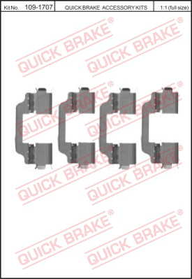 109-1707 QUICK BRAKE Комплектующие, колодки дискового тормоза