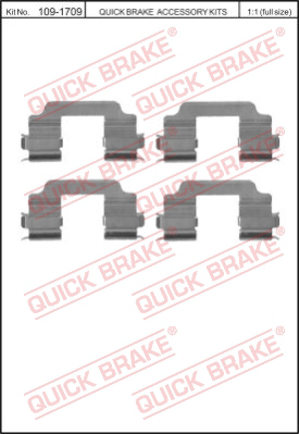 109-1709 QUICK BRAKE Комплект монтажный тормозных колодок