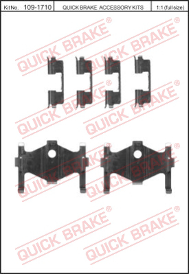 Комплектующие, колодки дискового тормоза QUICK BRAKE 109-1710