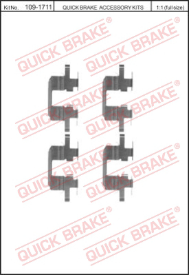 Комплект монтажный тормозных колодок QUICK BRAKE 109-1711