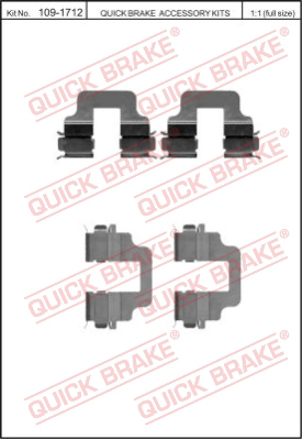 109-1712 QUICK BRAKE Комплектующие, колодки дискового тормоза