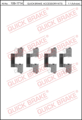 Комплектующие, колодки дискового тормоза QUICK BRAKE 109-1714