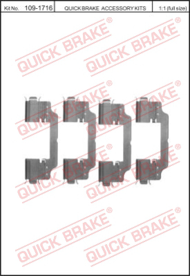 Комплектующие колодок дискового тормоза QUICK BRAKE 109-1716