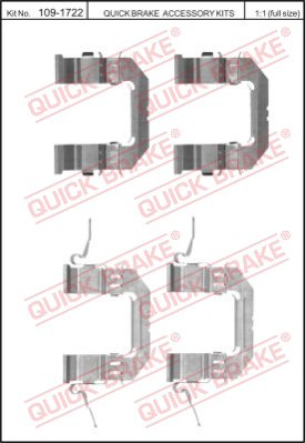 Комплектующие колодок дискового тормоза QUICK BRAKE 109-1722